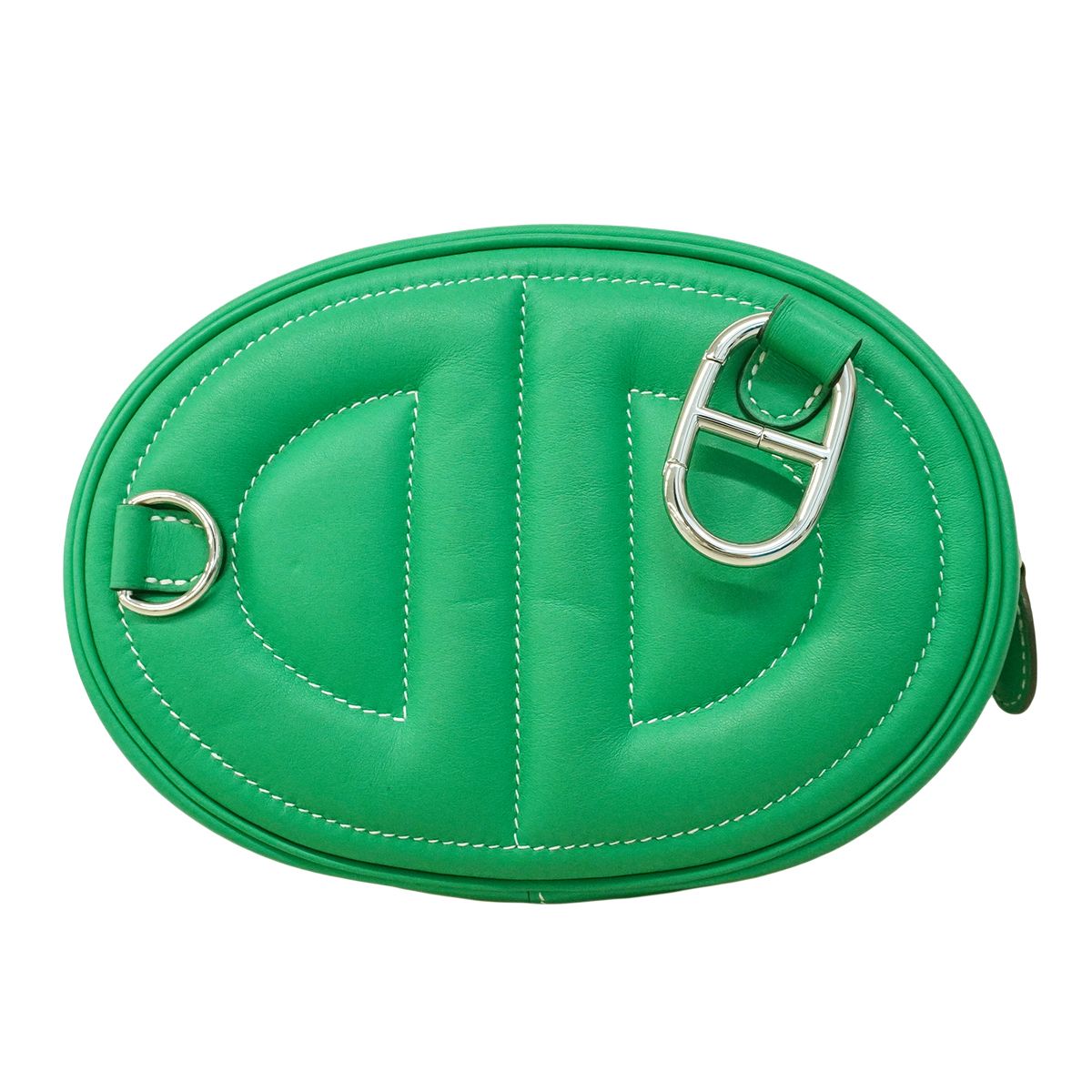 Hermes Shoulder Bag Inzam Poverso Swift Mint Blue Nord Silver — view 9