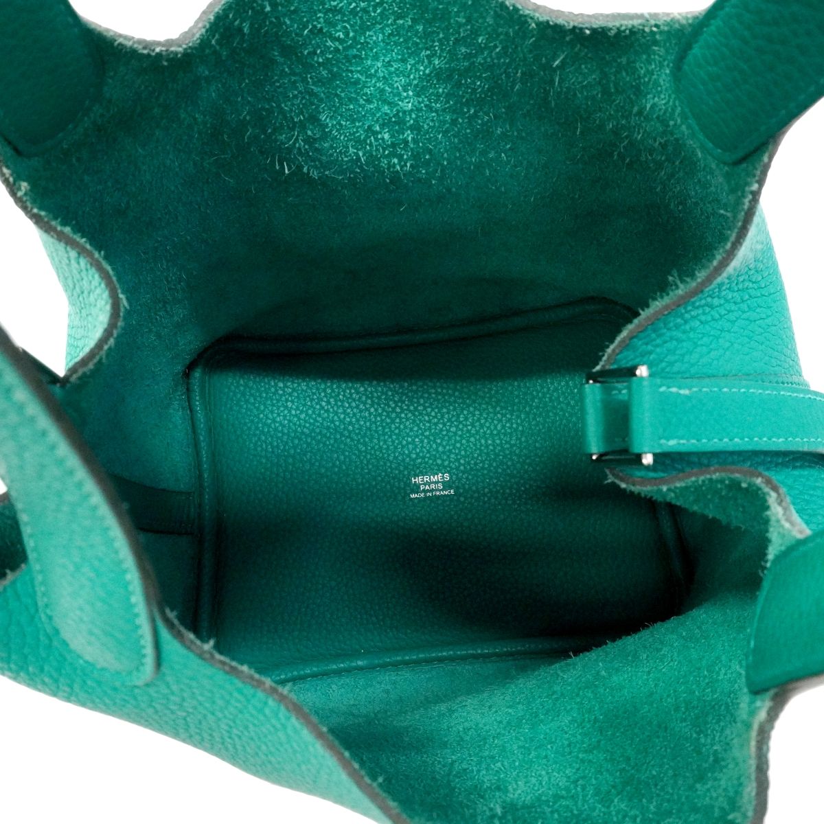 Hermes Handbag Picotin Lock PM Taurillon Clemence Vert Veloze Silver — view 4