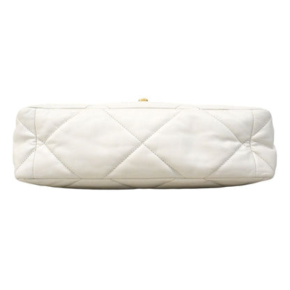 Chanel Handbag 19 Lambskin White Gold Silver 2-Way — view 3