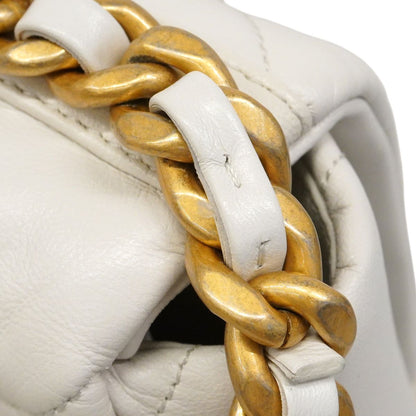 Chanel Handbag 19 Lambskin White Gold Silver 2-Way — view 8