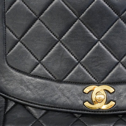 Chanel Shoulder Bag Diana Lambskin Black Gold — view 9