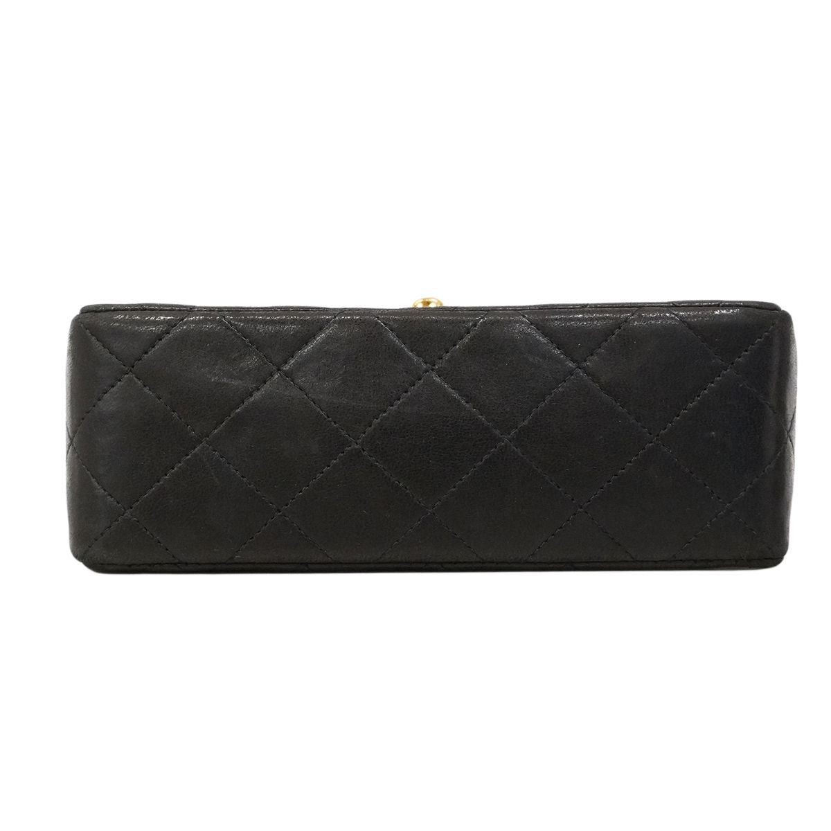 Chanel Shoulder Bag Mini Quilted Lambskin Black Gold — view 3