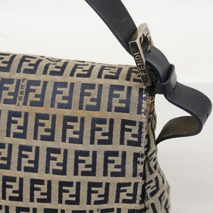 Fendi Handbag Zucchino Nylon Canvas Navy Silver — view 7