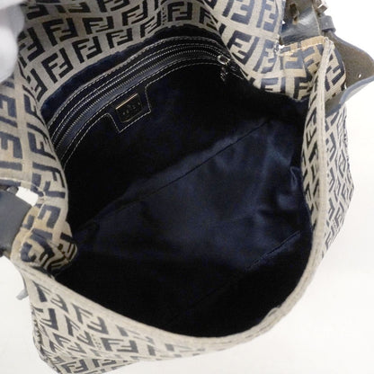 Fendi Handbag Zucchino Nylon Canvas Navy Silver — view 4
