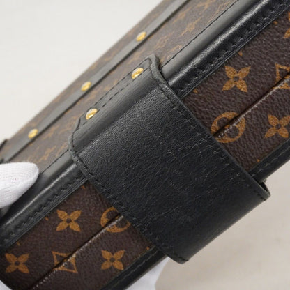 Louis Vuitton Shoulder Bag Monogram Petite Malle Brown Black — view 9