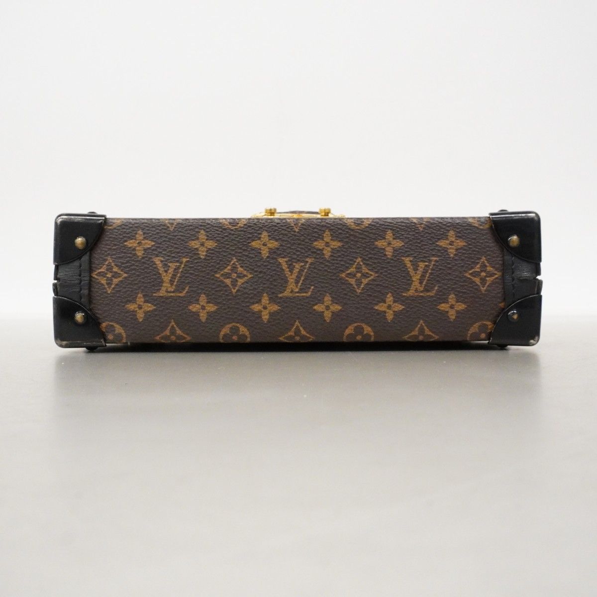 Louis Vuitton Shoulder Bag Monogram Petite Malle Brown Black — view 3