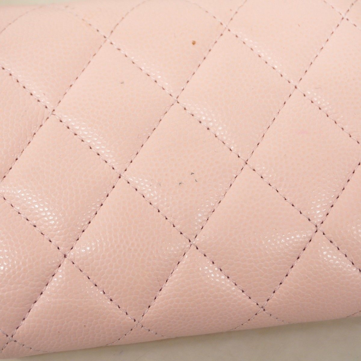Chanel Trifold Wallet Quilted Caviar Leather Pink Champagne Gold — view 8