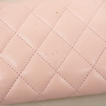 Chanel Trifold Wallet Quilted Caviar Leather Pink Champagne Gold — view 8