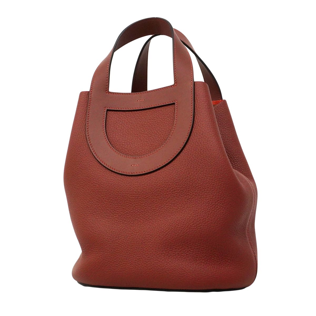 Hermes Handbag in the Loop 23 Taurillon Clemence Swift Rouge Ache Gold