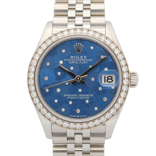 Rolex Datejust 31 Floral Diamond BL Jubilee 18k White Gold Stainless Steel