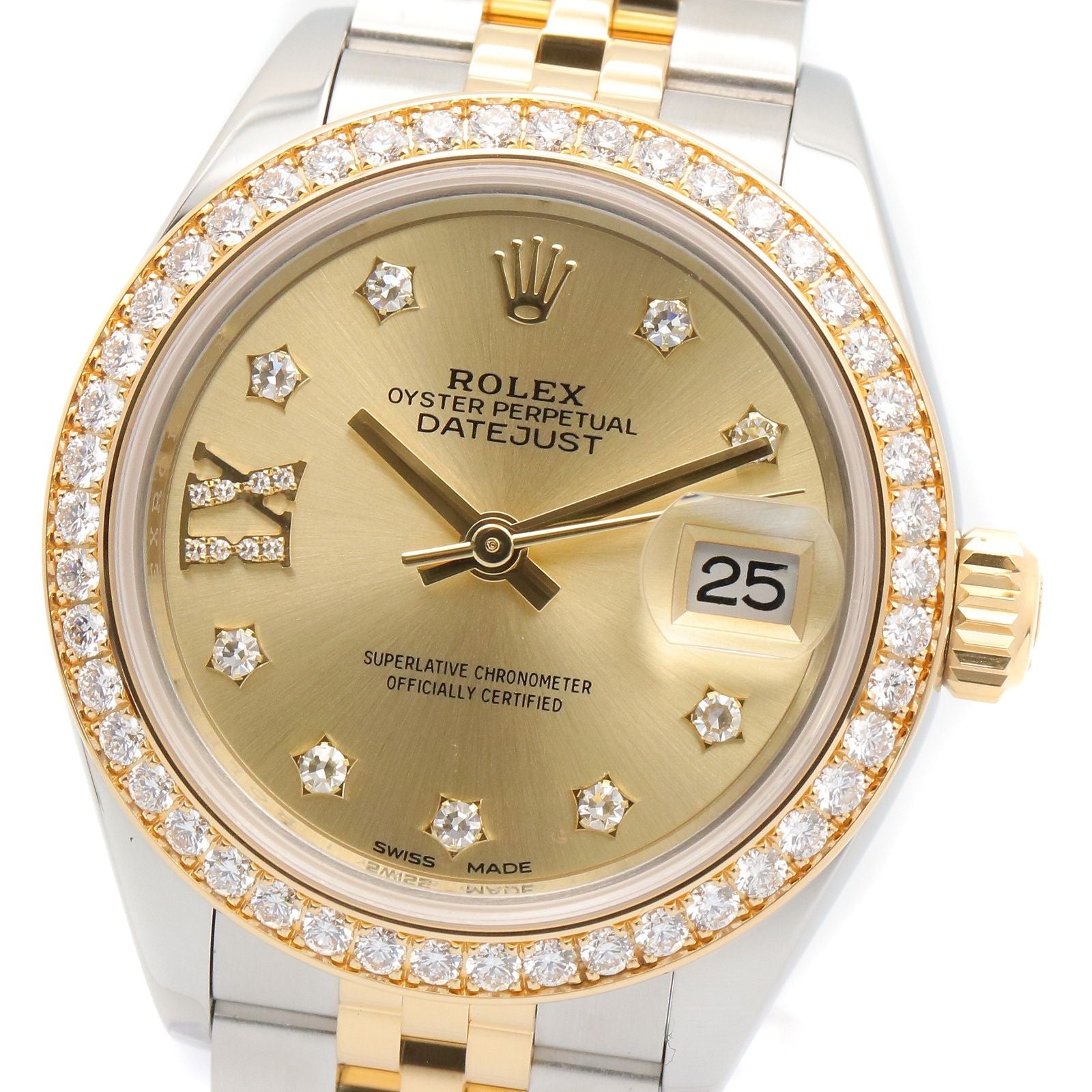 Rolex Watch Datejust IX Diamond Bezel CH 18k Stainless Steel — view 3