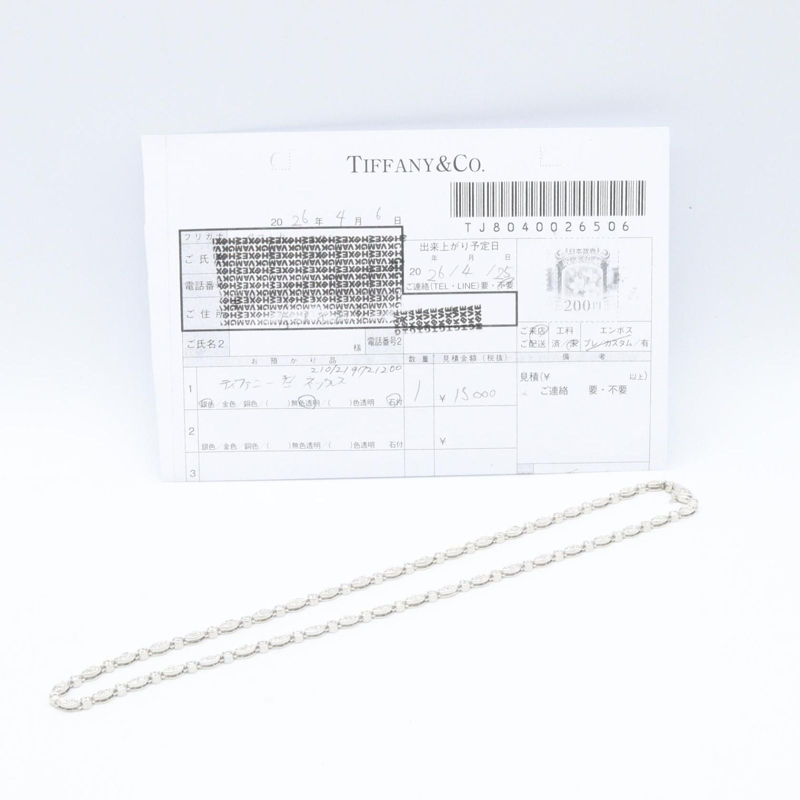 Tiffany & Co Necklace Swing Diamond 41 cm Platinum — view 5