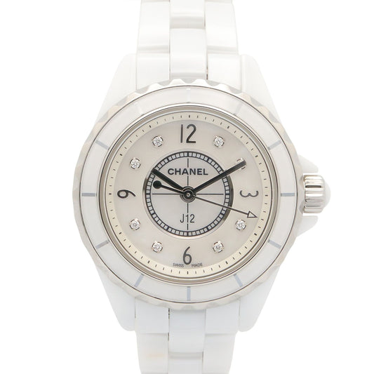 Chanel Watch Diamond White Shell Ceramic