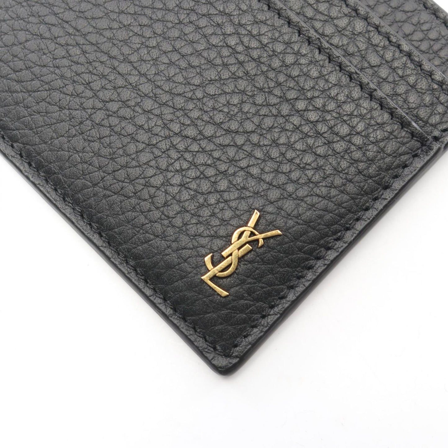 Saint Laurent Paris Card Case Tiny Cassandra Black Leather Holder — view 5