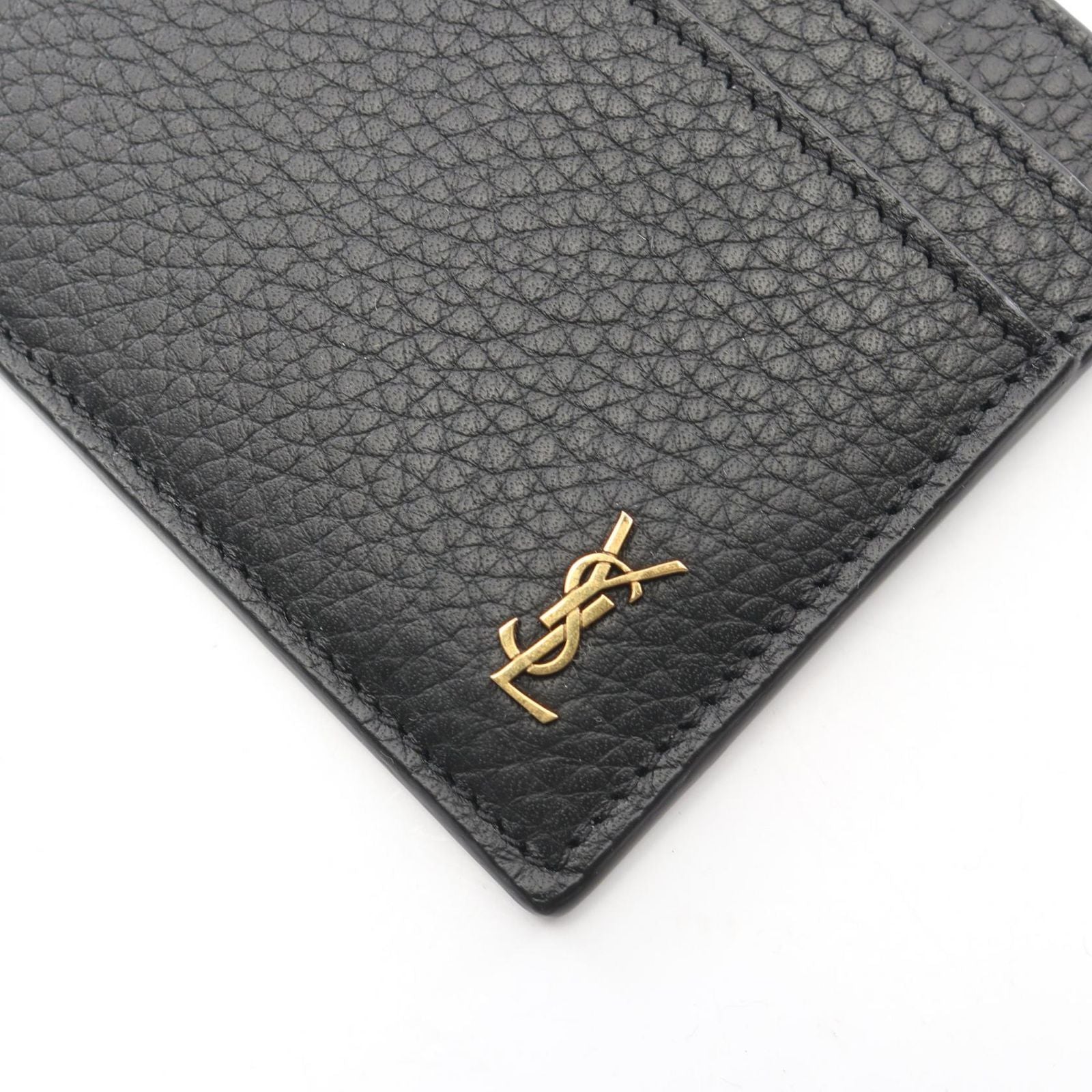 Saint Laurent Paris Card Case Tiny Cassandra Black Leather Holder — view 5