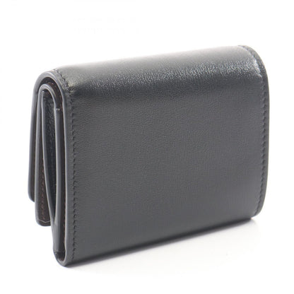 Fendi Trifold Wallet Way Black Chocolate Brown Leather Way Small — view 2