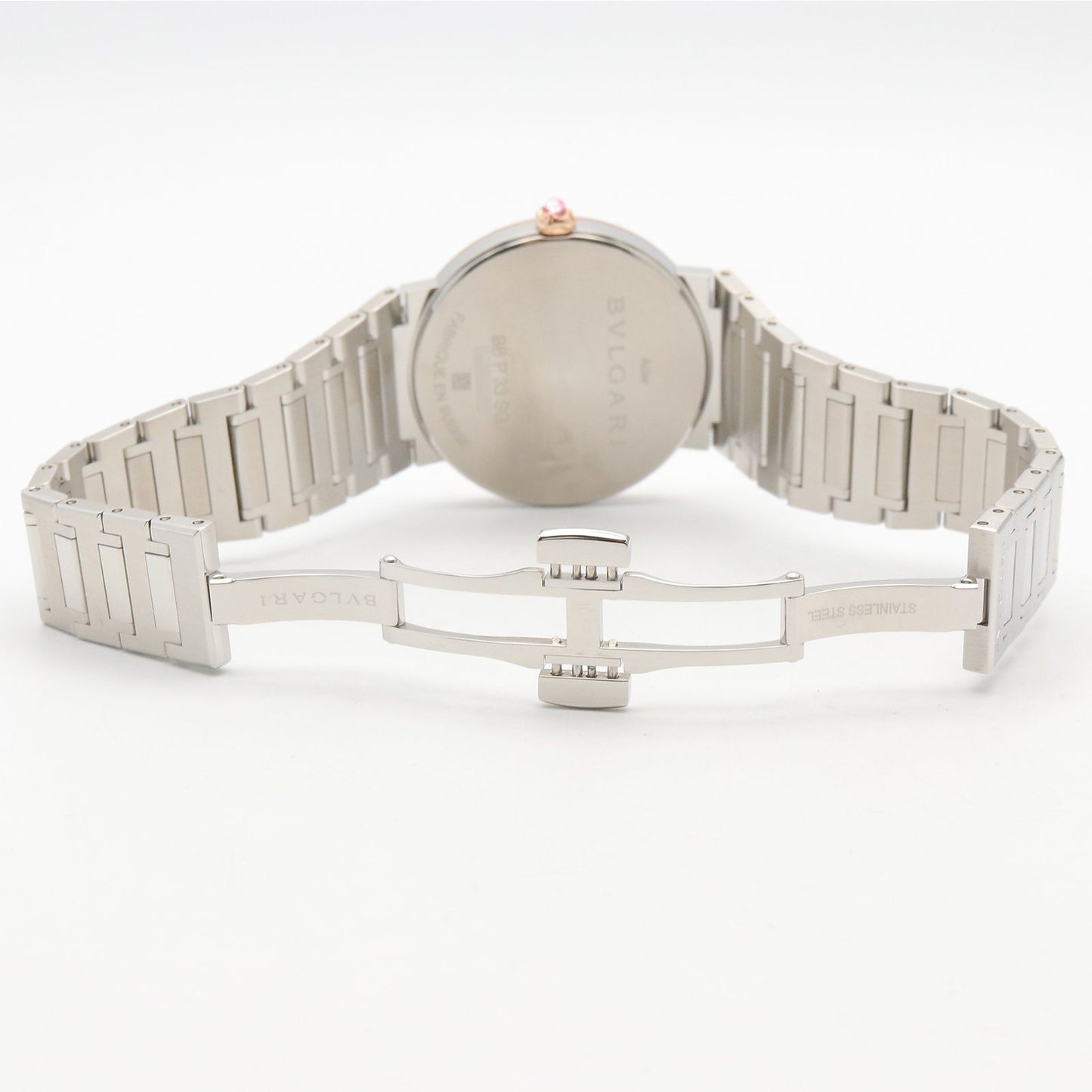 Bvlgari Watch Diamond Gray 18k Pink Gold Stainless Steel — view 4