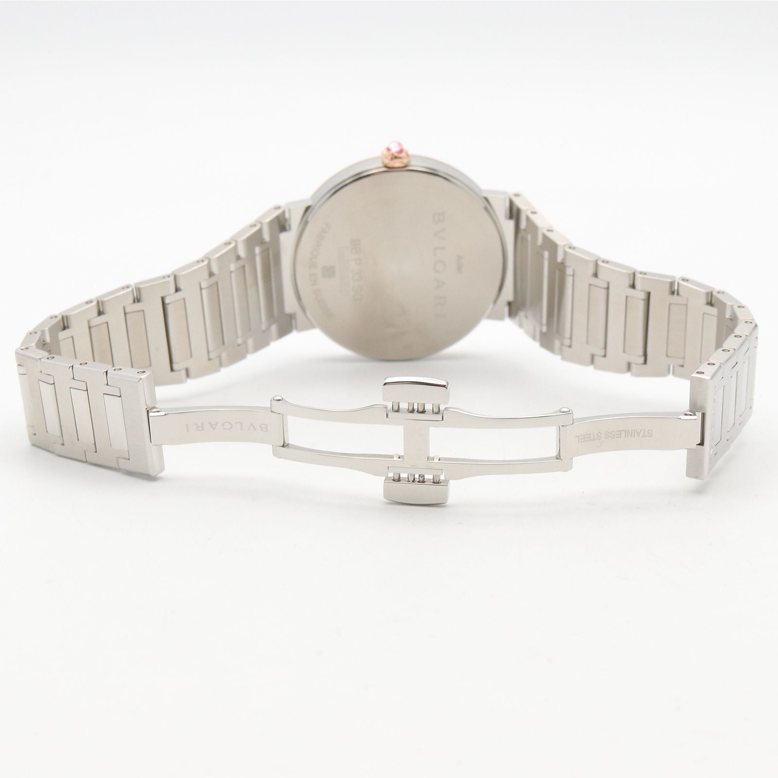 Bvlgari Watch Diamond Gray 18k Pink Gold Stainless Steel — view 4