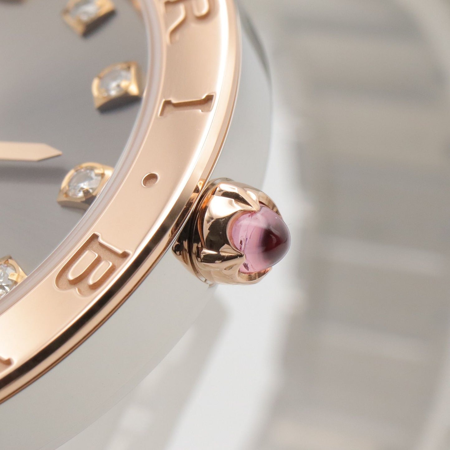 Bvlgari Watch Diamond Gray 18k Pink Gold Stainless Steel — view 6