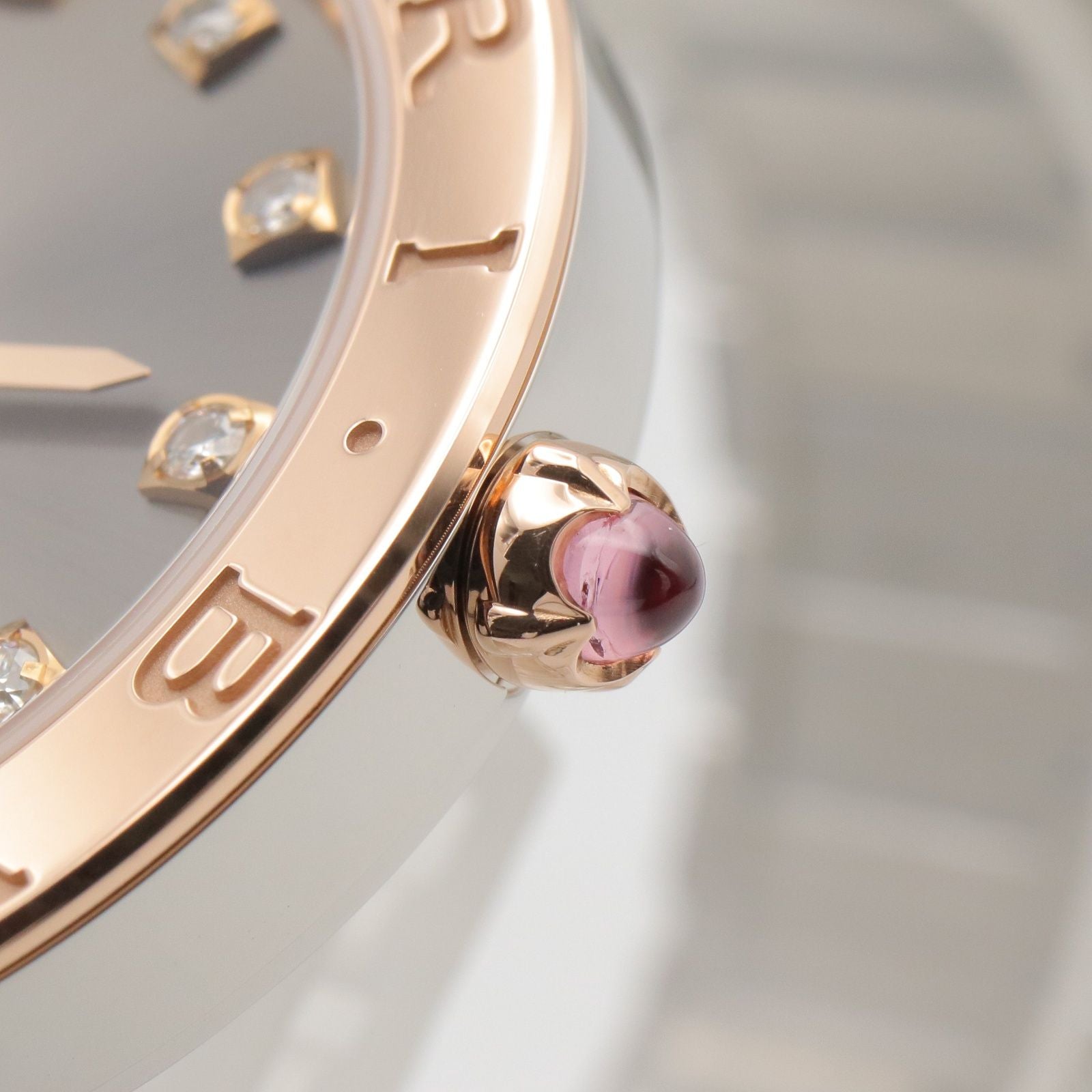 Bvlgari Watch Diamond Gray 18k Pink Gold Stainless Steel — view 6