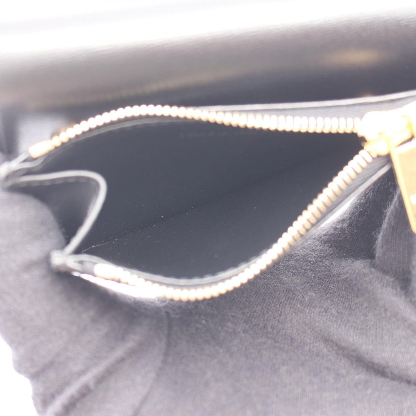 Celine Trifold Wallet Compact Triomphe Black Leather — view 4