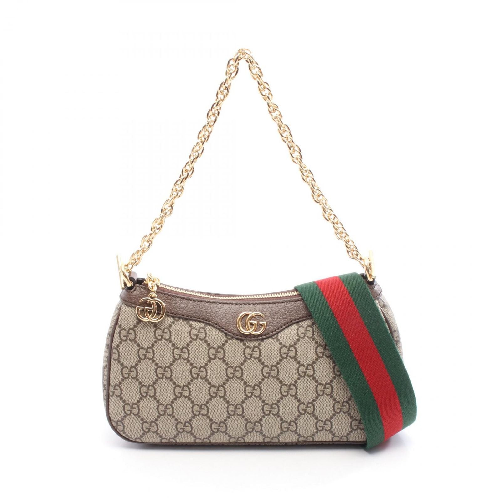 Gucci Ophidia Small GG Supreme Beige Canvas Leather Shoulder