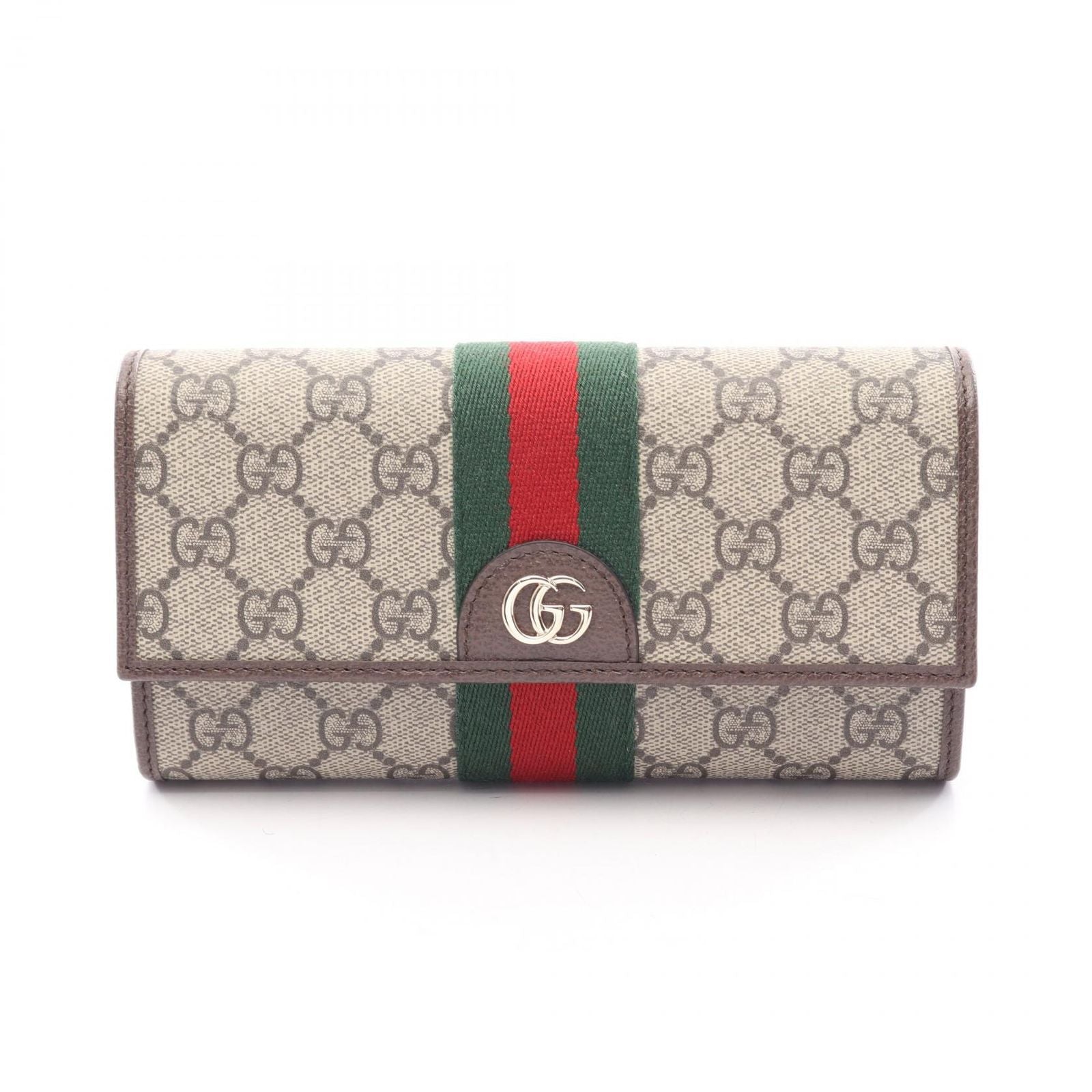 Gucci Bifold Wallet Ophidia GG Supreme Continental Beige Leather