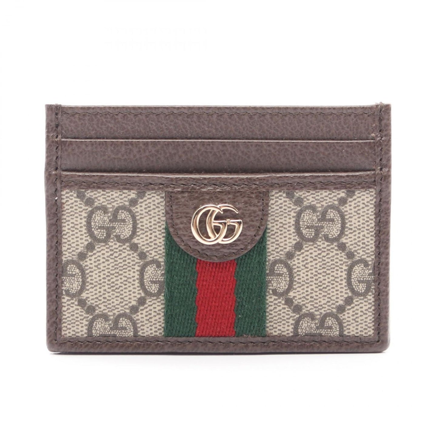 Gucci Card Case Ophidia Sherry Line GG Supreme Beige Leather