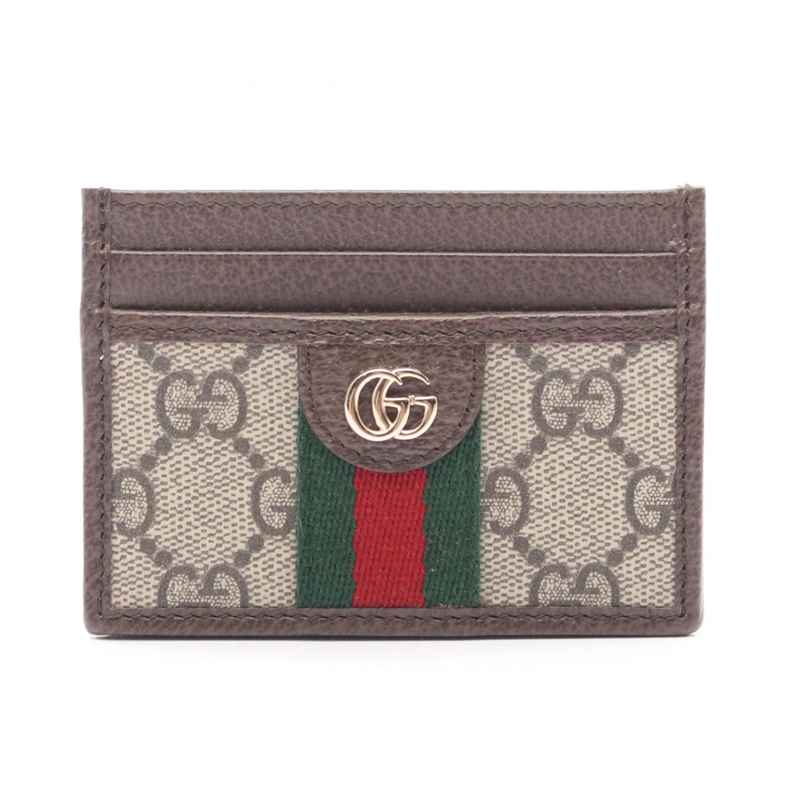Gucci Card Case Ophidia Sherry Line GG Supreme Beige Leather
