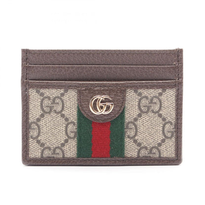 Gucci Card Case Ophidia Sherry Line GG Supreme Beige Leather