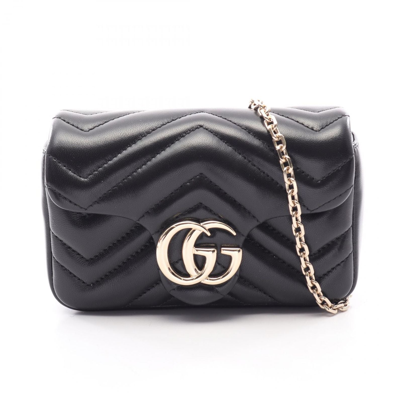 Gucci Shoulder Bag GG Marmont Mini Black Leather