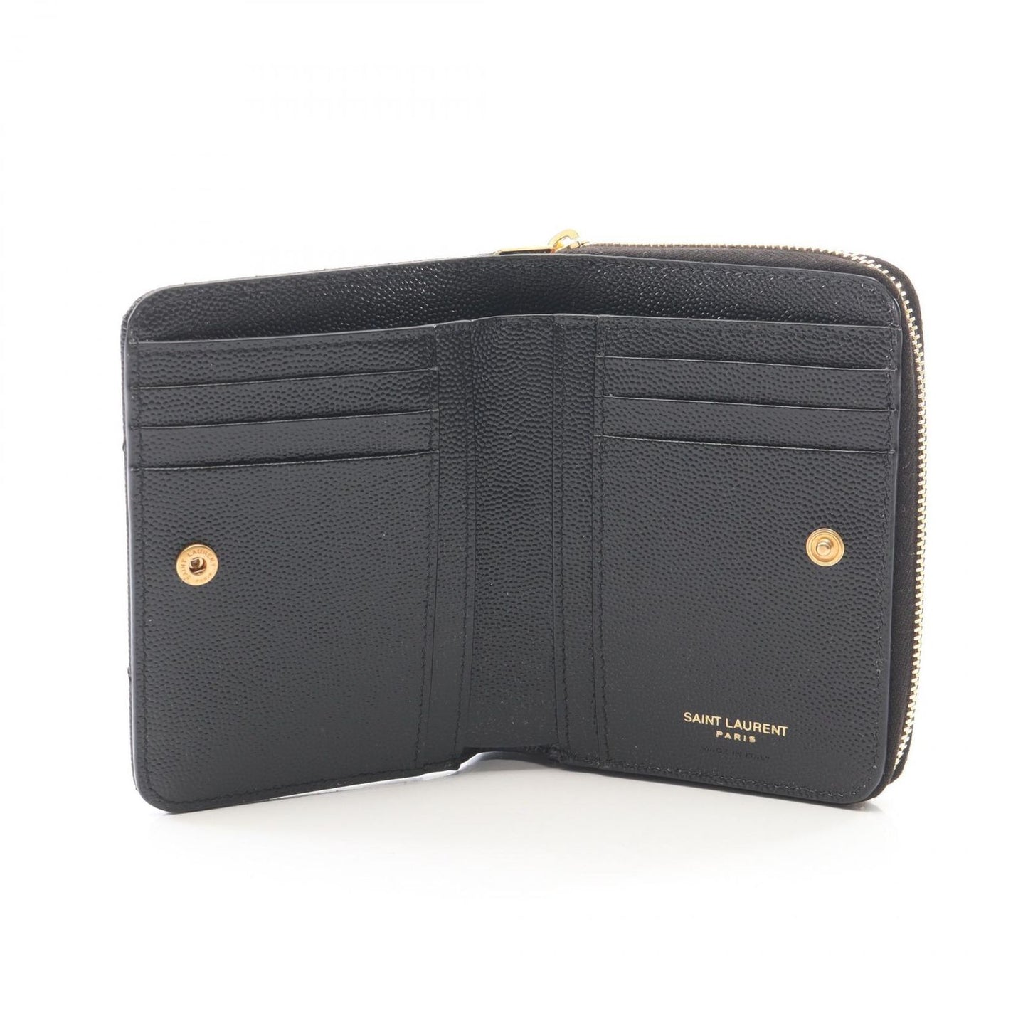 Saint Laurent Paris Bifold Wallet Monogram Black Leather — view 3