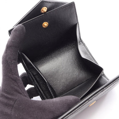 Saint Laurent Paris Trifold Wallet Cassandra Multi Fold Black Leather — view 5