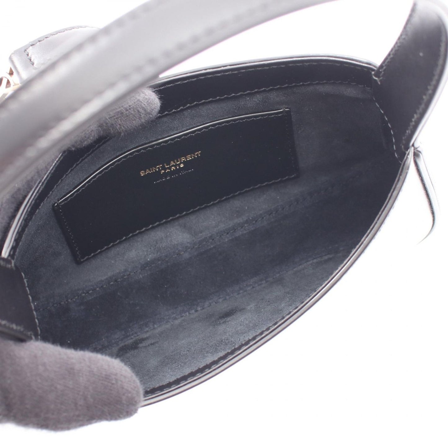 Saint Laurent Paris Handbag Mini Hobo le 5 a 7 Black Leather — view 3