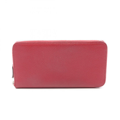Hermes Round Wallet Azappu Long Silk in Long Rouge Grena Leather Azap