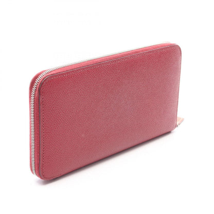 Hermes Round Wallet Azappu Long Silk in Long Rouge Grena Leather Azap — view 2