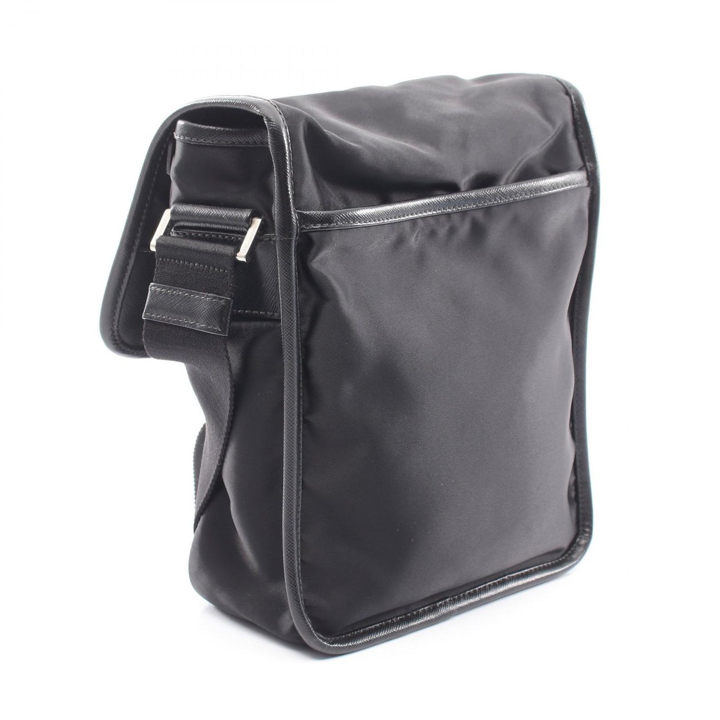 Prada Shoulder Bag Black Nylon Saffiano Leather — view 2