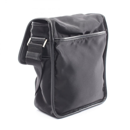 Prada Shoulder Bag Black Nylon Saffiano Leather — view 2