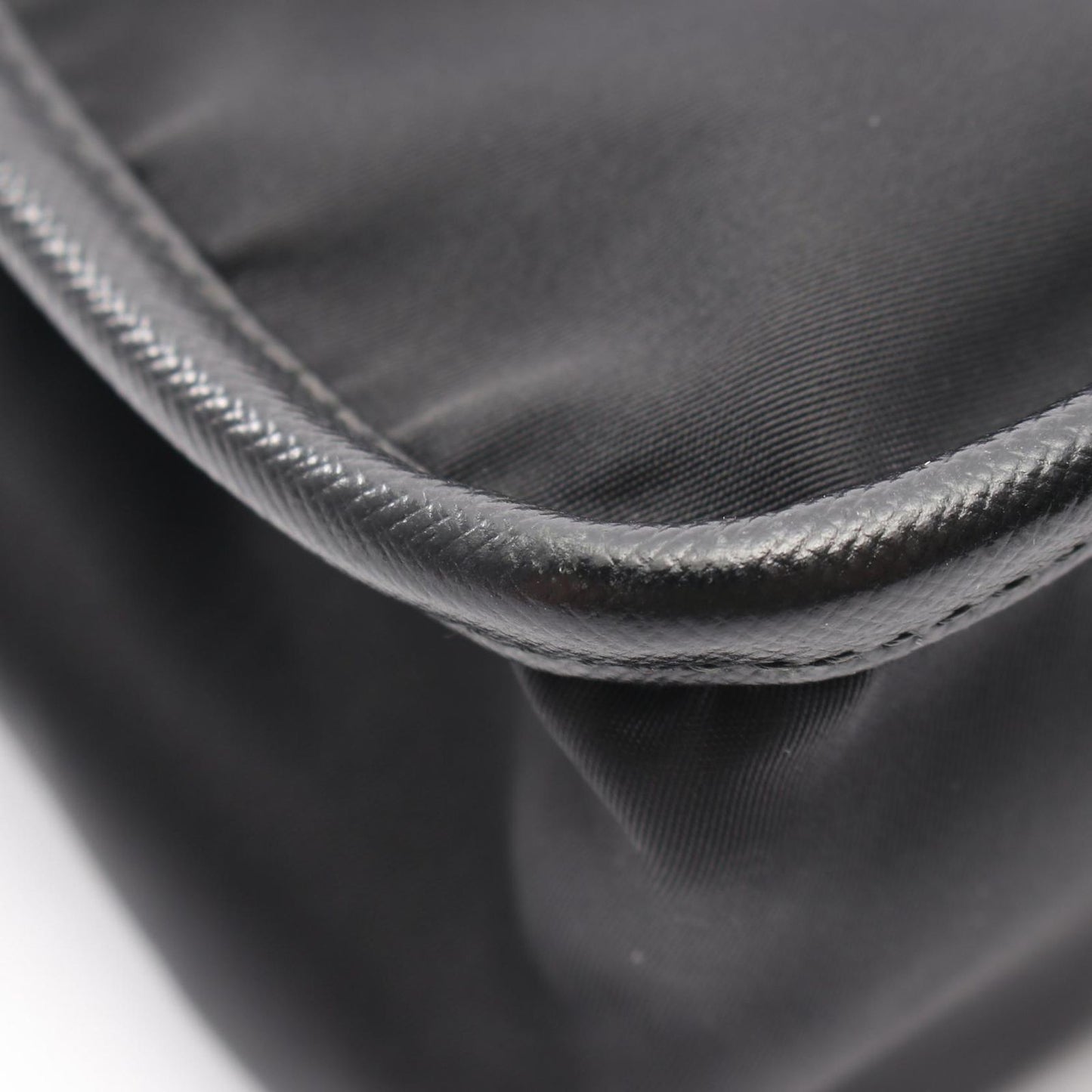 Prada Shoulder Bag Black Nylon Saffiano Leather — view 5