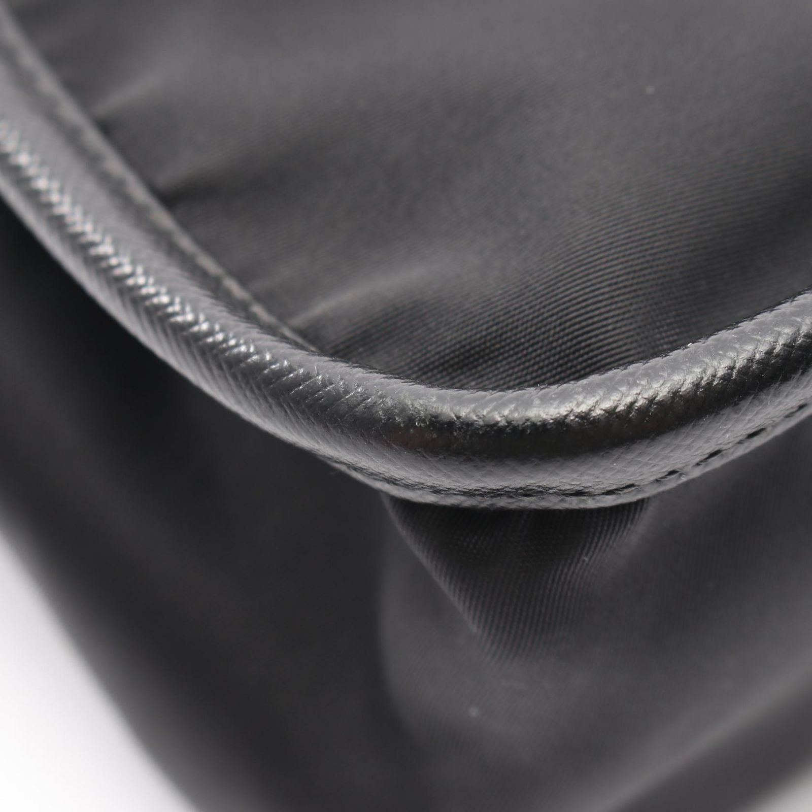 Prada Shoulder Bag Black Nylon Saffiano Leather — view 5