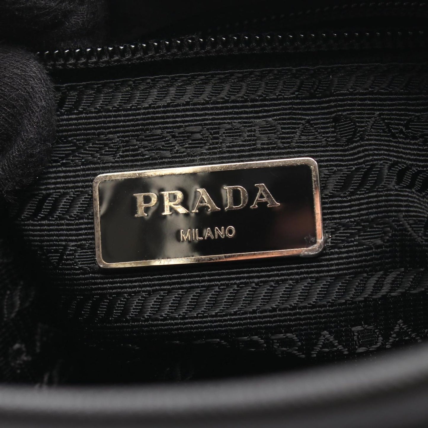 Prada Shoulder Bag Black Nylon Saffiano Leather — view 4
