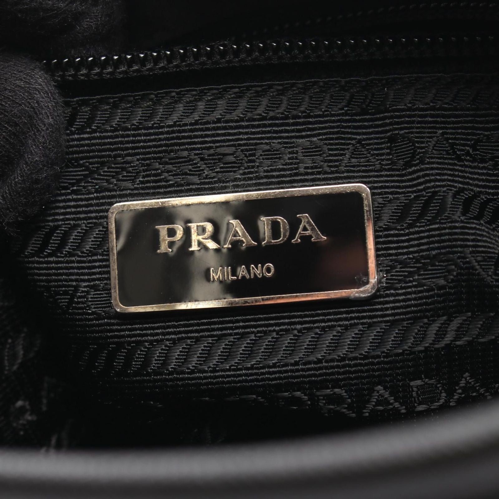 Prada Shoulder Bag Black Nylon Saffiano Leather — view 4