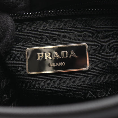 Prada Shoulder Bag Black Nylon Saffiano Leather — view 4