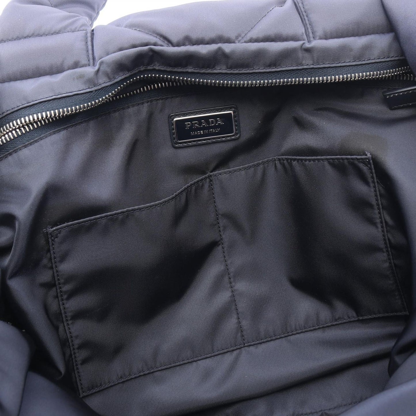Prada Tote Re-Nylon Navy Nylon Padded — view 8