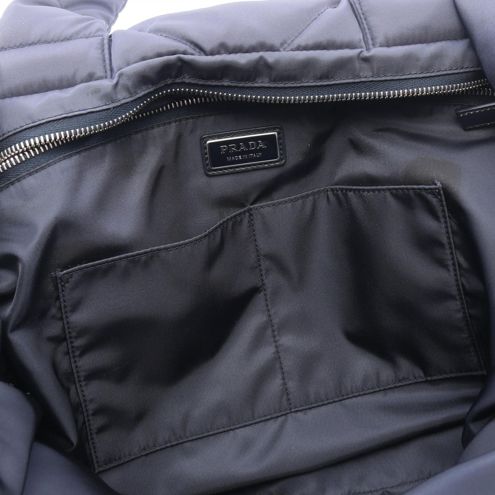 Prada Tote Re-Nylon Navy Nylon Padded — view 8