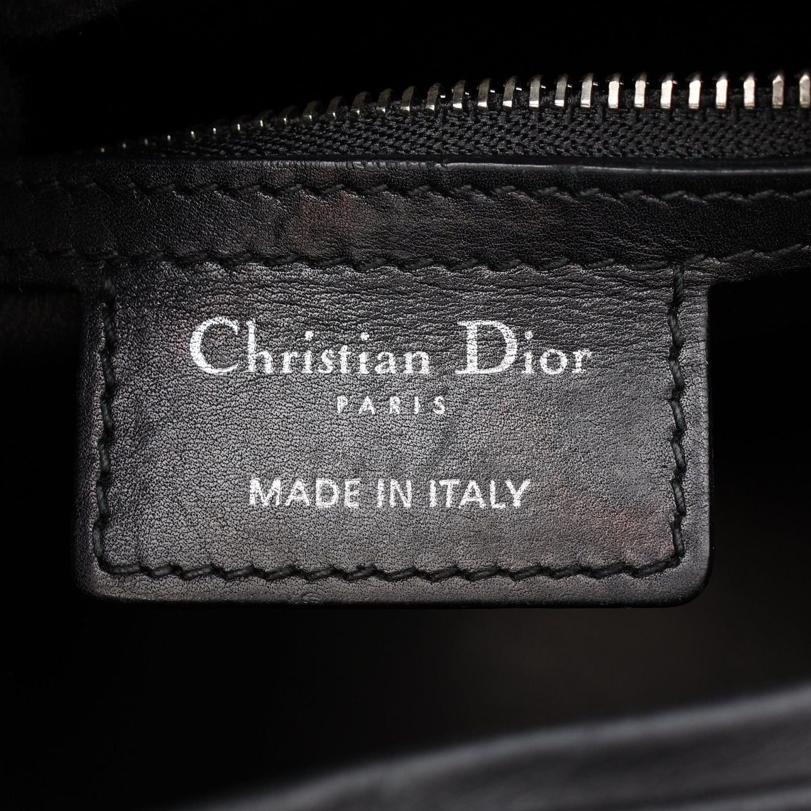 Dior Handbag Lady Dior 2-Way Black Multi Leather Tote — view 4