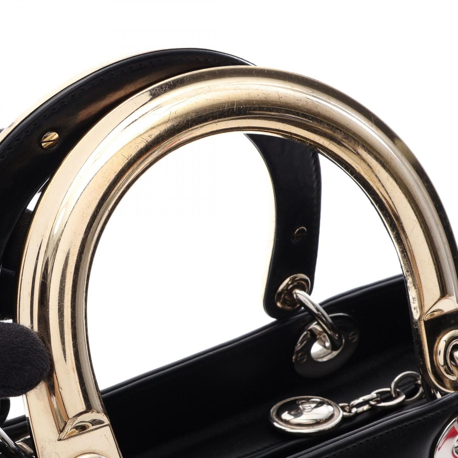 Dior Handbag Lady Dior 2-Way Black Multi Leather Tote — view 5