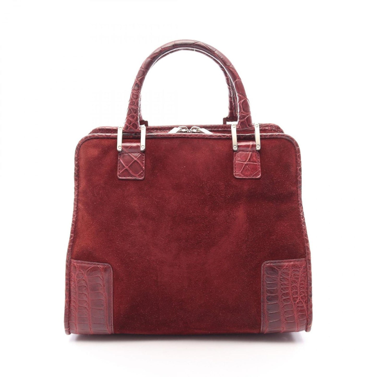 Loewe Handbag Amazona Wine Red Suede Leather