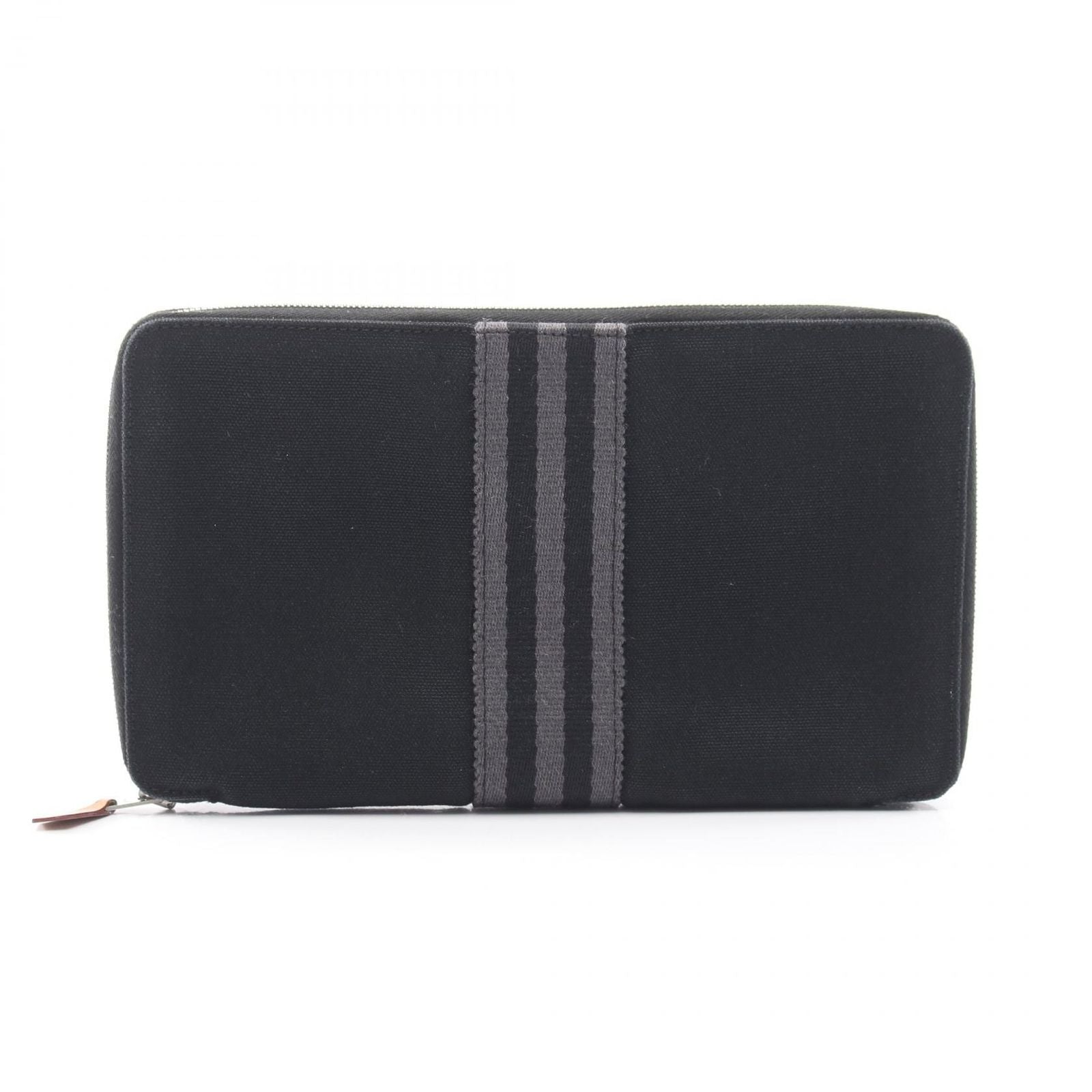 Hermes Round Wallet Fourre Tout Purse GM Black Canvas