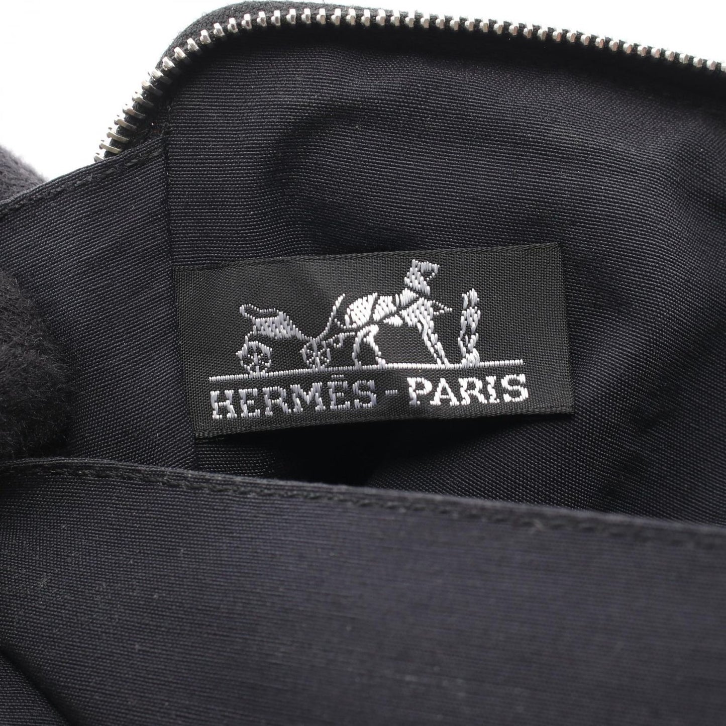 Hermes Round Wallet Fourre Tout Purse GM Black Canvas — view 5